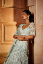 Load image into Gallery viewer, AQUA OMBREY TULLE LEHENGA CHOLI DUPATTA SET