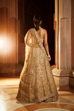 Load image into Gallery viewer, GOLD TULLE LEHENGA CHOLI SET