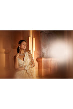 Load image into Gallery viewer, NUDE PINK TULLE LEHENGA CHOLI DUPATTA SET WITH WORKED BELT