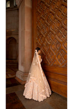 Load image into Gallery viewer, PEACH TULLE LEHENGA CHOLI DUPATTA SET