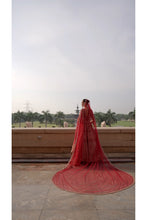 Load image into Gallery viewer, DEEP RED BRIDAL LEHENGA CHOLI SET