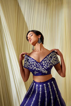 Load image into Gallery viewer, INK BLUE LEHENGA SET