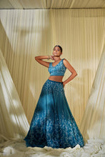Load image into Gallery viewer, TEAL BLUE LEHENGA SET