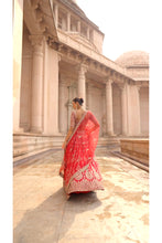 Load image into Gallery viewer, DEEP RED BRIDAL LEHENGA CHOLI SET