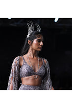 Load image into Gallery viewer, Hestia Shimmer Tulle Crystalline Skirt And Choli Set