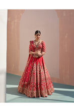Load image into Gallery viewer, Red Double Dupatta Lehenga Set