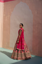 Load image into Gallery viewer, Pink Double Dupatta Lehenga Set
