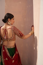 Load image into Gallery viewer, Bottle Green Double Dupatta Lehenga Set
