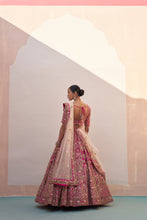 Load image into Gallery viewer, Rani Pink Double Dupatta Lehenga Set