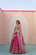 Load image into Gallery viewer, Rani Pink Double Dupatta Lehenga Set