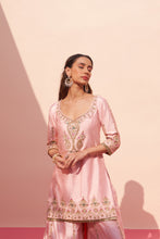 Load image into Gallery viewer, PINK RAW SILK SHARARA SET