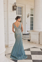 Load image into Gallery viewer, AQUA BLUE EMBROIDERED GOWN