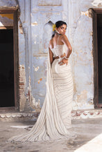 Load image into Gallery viewer, BEIGE SHIMMER GEORGETTE SAREE