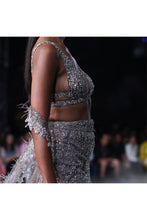 Load image into Gallery viewer, Aphrodite Embroidered Skirt Paired With A Choli And A Trail Cape
