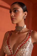 Load image into Gallery viewer, Ivory Raw Silk Lehenga Set