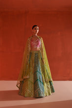 Load image into Gallery viewer, Multicolor Raw Silk Lehenga Set