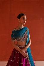 Load image into Gallery viewer, Crimson Raw Silk Lehenga Set
