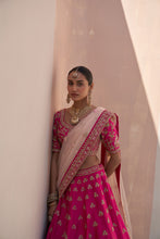 Load image into Gallery viewer, Rani Pink Double Dupatta Lehenga Set
