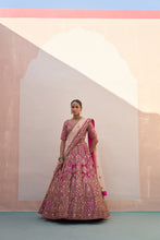 Load image into Gallery viewer, Rani Pink Double Dupatta Lehenga Set