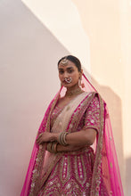 Load image into Gallery viewer, Rani Pink Double Dupatta Lehenga Set