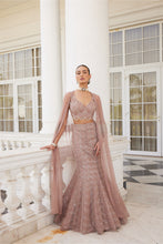 Load image into Gallery viewer, Salmon Pink Lehenga And Cape Set