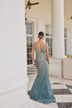 Load image into Gallery viewer, AQUA BLUE EMBROIDERED GOWN