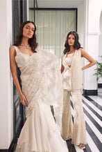 Load image into Gallery viewer, Pearl cage embellished pant with a bralette and coat