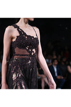 Load image into Gallery viewer, Medea Burnt Brown Lurex Flared Gown