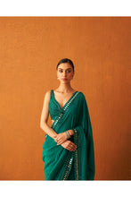 Load image into Gallery viewer, Myrtle Green Silk Saree