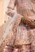 Load image into Gallery viewer, Blush Pink Double Dupatta Lehenga Set
