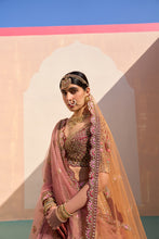 Load image into Gallery viewer, Mustard Organza Double Duppatta Lehenga Set