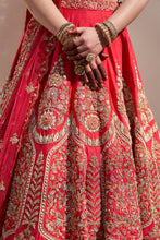 Load image into Gallery viewer, Red Double Dupatta Lehenga Set