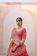 Load image into Gallery viewer, Red Double Dupatta Lehenga Set