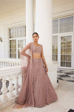 Load image into Gallery viewer, SALMON PINK EMBROIDERED LEHENGA SET