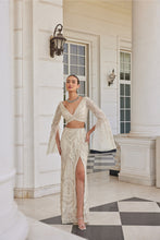 Load image into Gallery viewer, IVORY EMBROIDERED SKIRT AND BLOUSE