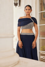 Load image into Gallery viewer, SILK BLOUSE CHIFFON DRAPE ORGANZA SKIRT