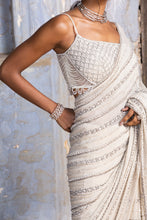 Load image into Gallery viewer, BEIGE SHIMMER GEORGETTE SAREE