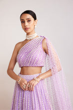Load image into Gallery viewer, Lilac One Shoulder Lehenga Set