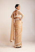 Load image into Gallery viewer, Beige Chandelier Drop Saree Set