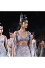 Load image into Gallery viewer, Hestia Shimmer Tulle Crystalline Skirt And Choli Set