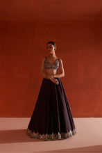 Load image into Gallery viewer, Coffee Raw Silk Lehenga Set