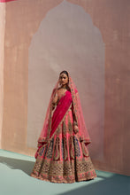 Load image into Gallery viewer, Pink Double Dupatta Lehenga Set