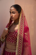 Load image into Gallery viewer, Wine Double Dupatta Lehenga Set