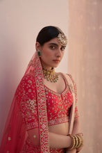 Load image into Gallery viewer, Red Double Dupatta Lehenga Set