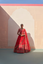 Load image into Gallery viewer, Red Double Dupatta Lehenga Set