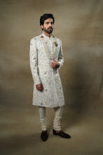 Load image into Gallery viewer, Ivory & Gold Sherwani