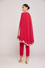 Load image into Gallery viewer, Crimson Red Asymmetrical Cape Set