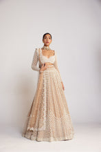 Load image into Gallery viewer, Beige Chandelier Pearl Lehenga Set