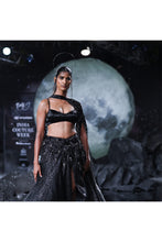 Load image into Gallery viewer, Black Heavy Lurex weave lehenga set