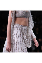 Load image into Gallery viewer, Cynthia Chiffon Crystal Encrusted Draped Sari Set